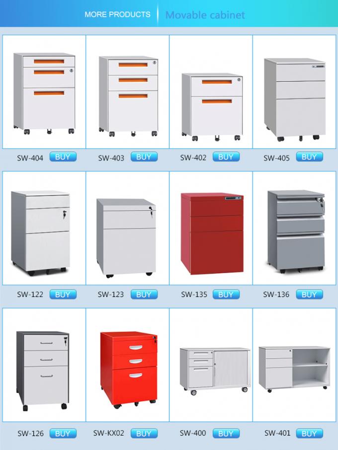 Meubles de bureau mobiles en métal de classeur de tiroir du piédestal 3 de stockage de paille de fer dans hotselling