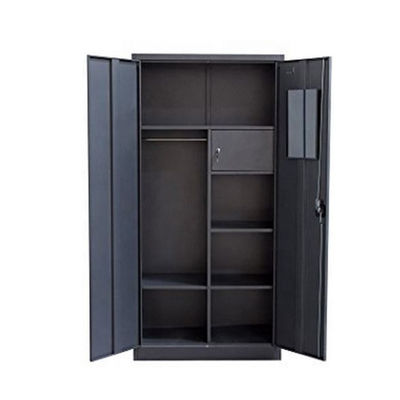 Casier vertical de garde-robe en métal de la porte à deux battants 180cm de chambre à coucher avec la boîte sûre