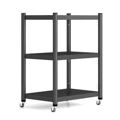 Support en acier d'étagère de stockage mobile résistant de 3 rangées pour le bureau et la maison