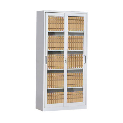 Meuble de rangement en verre en métal de rangées du gris 5 de porte coulissante de bureau