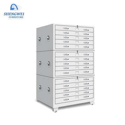 Cabinet horizontal de dessin en métal de dossier de carte de bureau pour les dessins A0 et A1