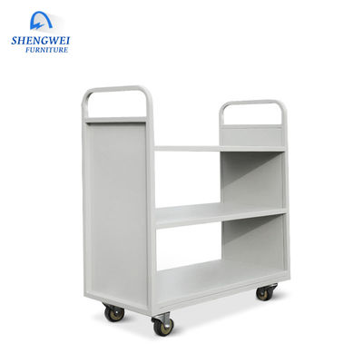 Chariot mobile en acier de livre en métal de rangées du fer 2 ou 3 de meubles de bibliothèque