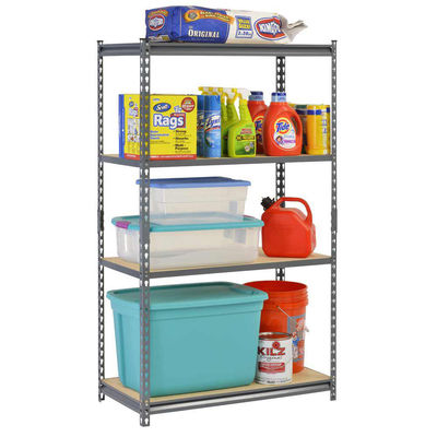 Support de garage en métal de rivet de Boltless avec les rangées en bois réglables