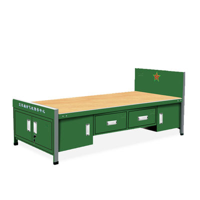 Lits superposés en acier simples de la rangée 40kg de personnel d'école avec le Cabinet inférieur