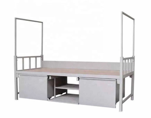 Lits superposés en acier simples de la rangée 40kg de personnel d'école avec le Cabinet inférieur