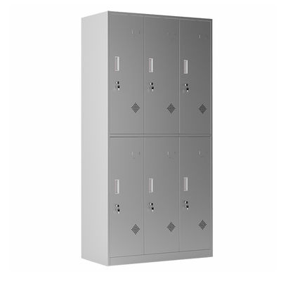 Cabinet verrouillable d'acier inoxydable de stockage de 6 vêtements de portes pour le vestiaire