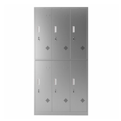Cabinet verrouillable d'acier inoxydable de stockage de 6 vêtements de portes pour le vestiaire