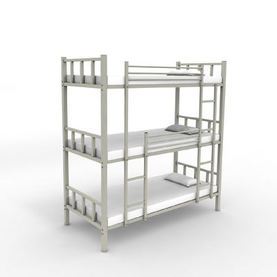 L'adulte de dortoir d'école trois couches enfoncent les lits superposés en acier de Gray Color Metal Triple