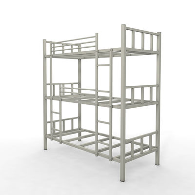 L'adulte de dortoir d'école trois couches enfoncent les lits superposés en acier de Gray Color Metal Triple