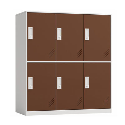 6 casiers de taille de stockage en acier coloré en métal de portes demi pour des enfants