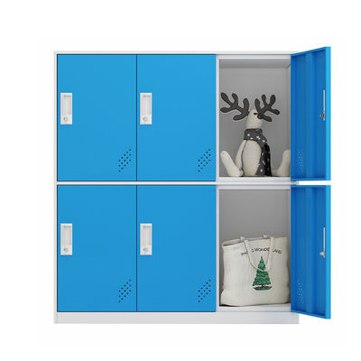 6 casiers de taille de stockage en acier coloré en métal de portes demi pour des enfants