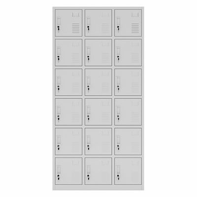 Casier de stockage multi de porte de 18 portes de poignée gris-clair d'alliage d'aluminium