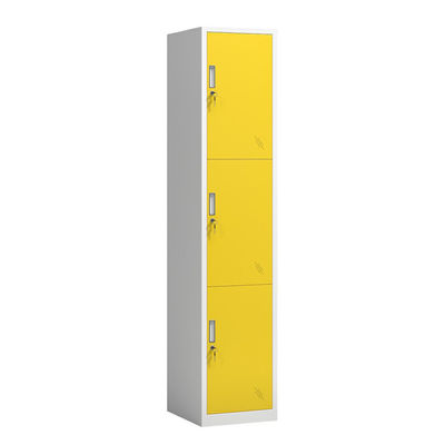 Casier de stockage coloré de chambre à coucher de portes de la verticale 3 en métal en acier de garde-robe