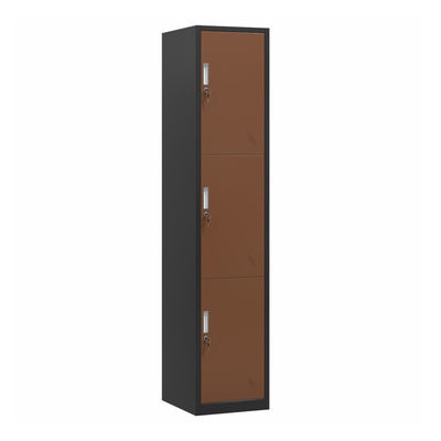 Casier de stockage coloré de chambre à coucher de portes de la verticale 3 en métal en acier de garde-robe