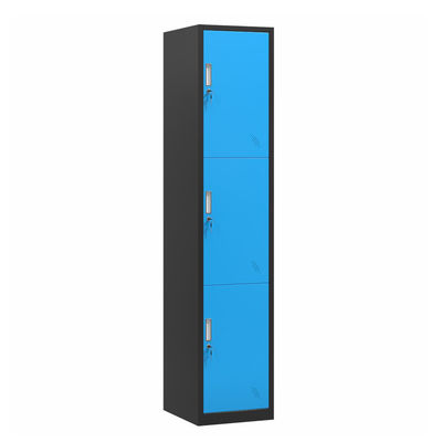 Casier de stockage coloré de chambre à coucher de portes de la verticale 3 en métal en acier de garde-robe