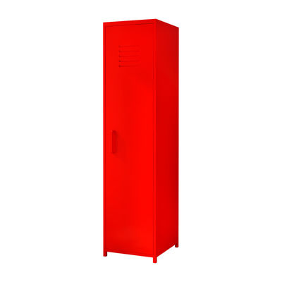 Casier de stockage simple jaune rouge en métal de pieds de support de porte d'oscillation