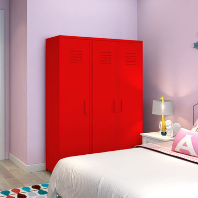 Casiers colorés de meuble de rangement de chambre à coucher de taille à la maison de porte à deux battants pour des enfants