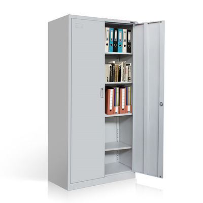 Meuble de rangement en acier en métal de classeur de bureau de porte à deux battants grise de couleur