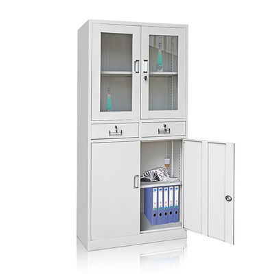Cabinet en verre de porte de stockage de paille de fer de Cabinet de meubles de bureau en métal