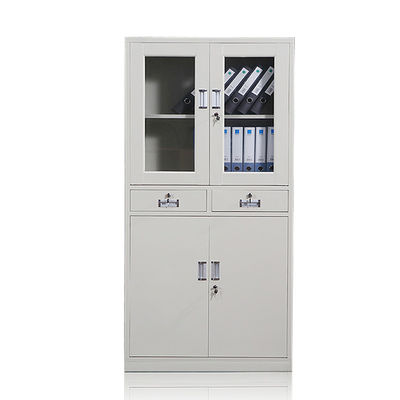 Cabinet en verre de porte de stockage de paille de fer de Cabinet de meubles de bureau en métal