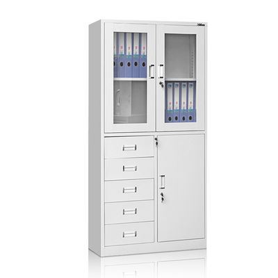 Meuble d'archivage en verre de stockage en métal de 5 de tiroirs de bureau de porte rangées des meubles 2