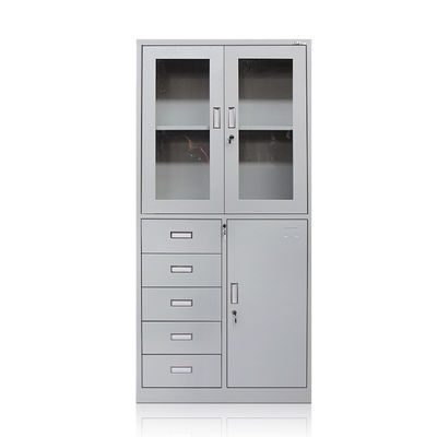 Meuble d'archivage en verre de stockage en métal de 5 de tiroirs de bureau de porte rangées des meubles 2
