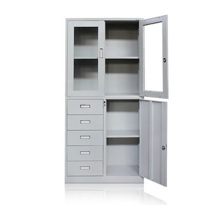 Meuble d'archivage en verre de stockage en métal de 5 de tiroirs de bureau de porte rangées des meubles 2
