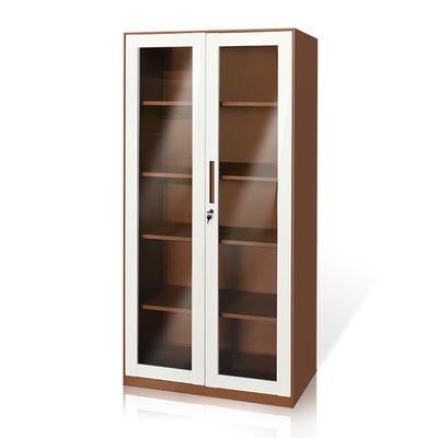 Cabinet d'étagère en métal de taille de porte en verre d'Office Home plein