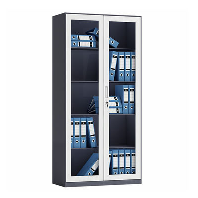 Cabinet d'étagère en métal de taille de porte en verre d'Office Home plein