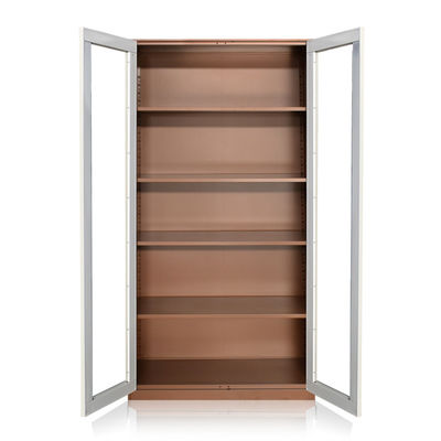 Cabinet d'étagère en métal de taille de porte en verre d'Office Home plein