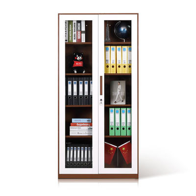 Cabinet d'étagère en métal de taille de porte en verre d'Office Home plein