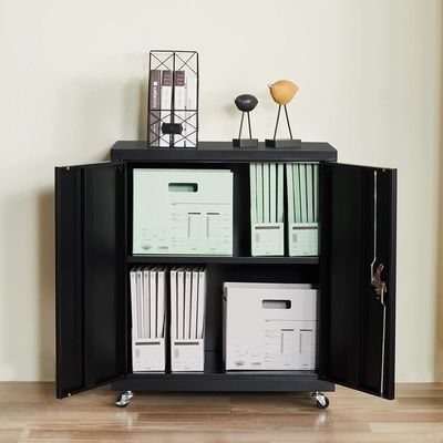 Meuble de rangement en acier de casier de taille de 2 portes en métal contre- demi avec des roues