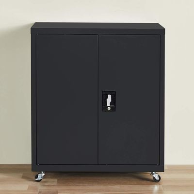 Meuble de rangement en acier de casier de taille de 2 portes en métal contre- demi avec des roues