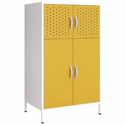 Casier de stockage en acier de cadre de rangée colorée blanche de la porte 2 avec le pied élevé