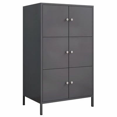 Casier de taille de stockage élevé en acier de jambe de 6 portes demi pour l'usage à la maison