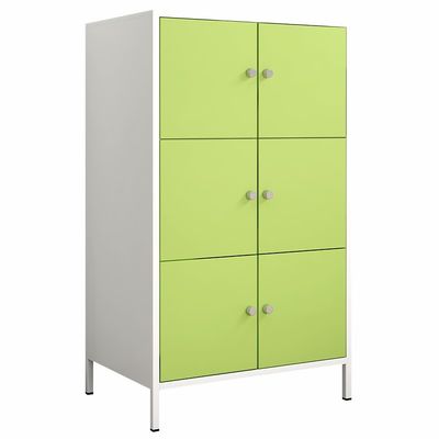 Casier de taille de stockage élevé en acier de jambe de 6 portes demi pour l'usage à la maison