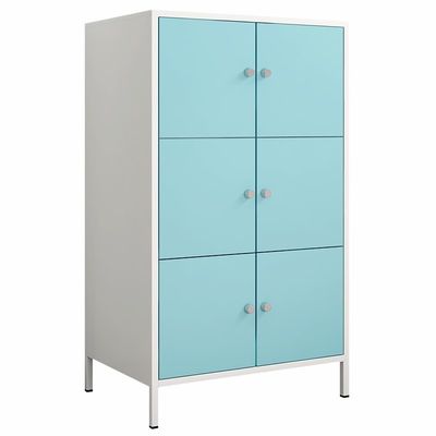 Casier de taille de stockage élevé en acier de jambe de 6 portes demi pour l'usage à la maison