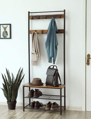 Organisateur en acier de support d'étagère de rangées de Hall Shoe Bench 3 de manteau