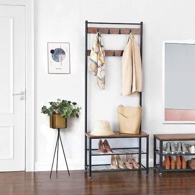 Organisateur en acier de support d'étagère de rangées de Hall Shoe Bench 3 de manteau