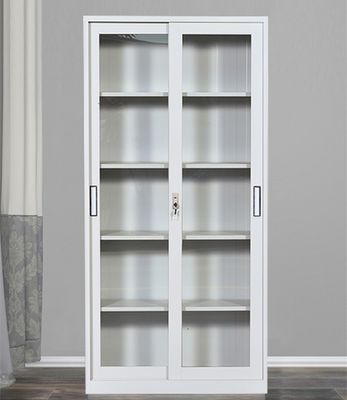 Meuble de rangement en verre en métal de rangées du gris 5 de porte coulissante de bureau