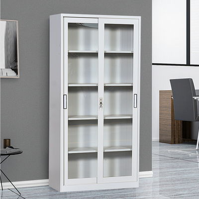 Meuble de rangement en verre en métal de rangées du gris 5 de porte coulissante de bureau