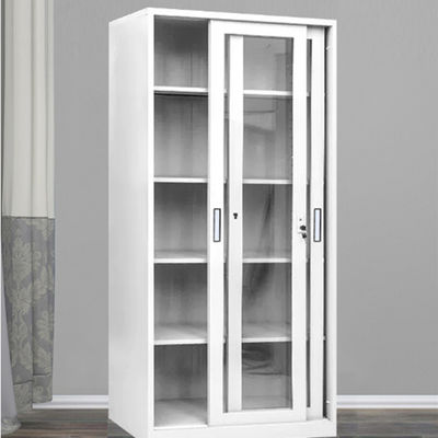 Meuble de rangement en verre en métal de rangées du gris 5 de porte coulissante de bureau