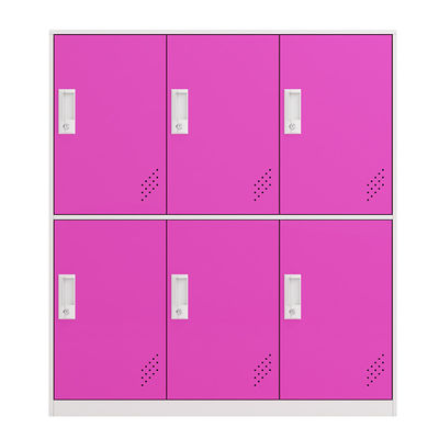 Cabinet de petite taille de casier de porte du stockage 6 en métal d'école pour des enfants