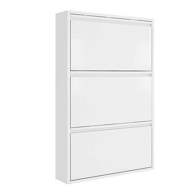 Meuble de rangement blanc en métal de conception moderne 3 couches de chaussure de Cabinet en acier de support