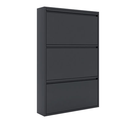 Modern Metal Storage Cabinet Furniture Black Home Steel Shoe Rack Cabinet