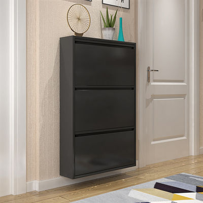 Modern Metal Storage Cabinet Furniture Black Home Steel Shoe Rack Cabinet