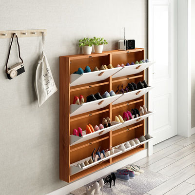 À la maison 4 couches en métal de chaussure de meuble de rangement de double Colror simplement