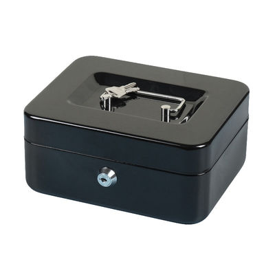 Boîte de rangement noire d'argent liquide en métal avec la serrure de Tray And Key /Digital d'argent