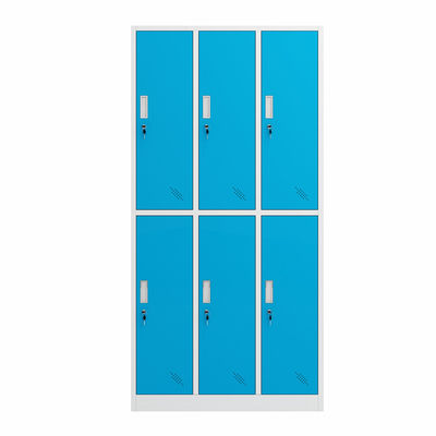 Casier de stockage multi en acier de porte de Cabinet de plancher de fer de 6 portes avec 6 compartiments