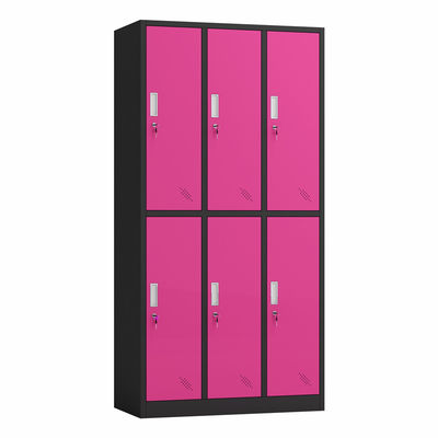 Casier en acier de garde-robe de portes du stockage 6 d'utilisation d'école de gymnase avec la serrure